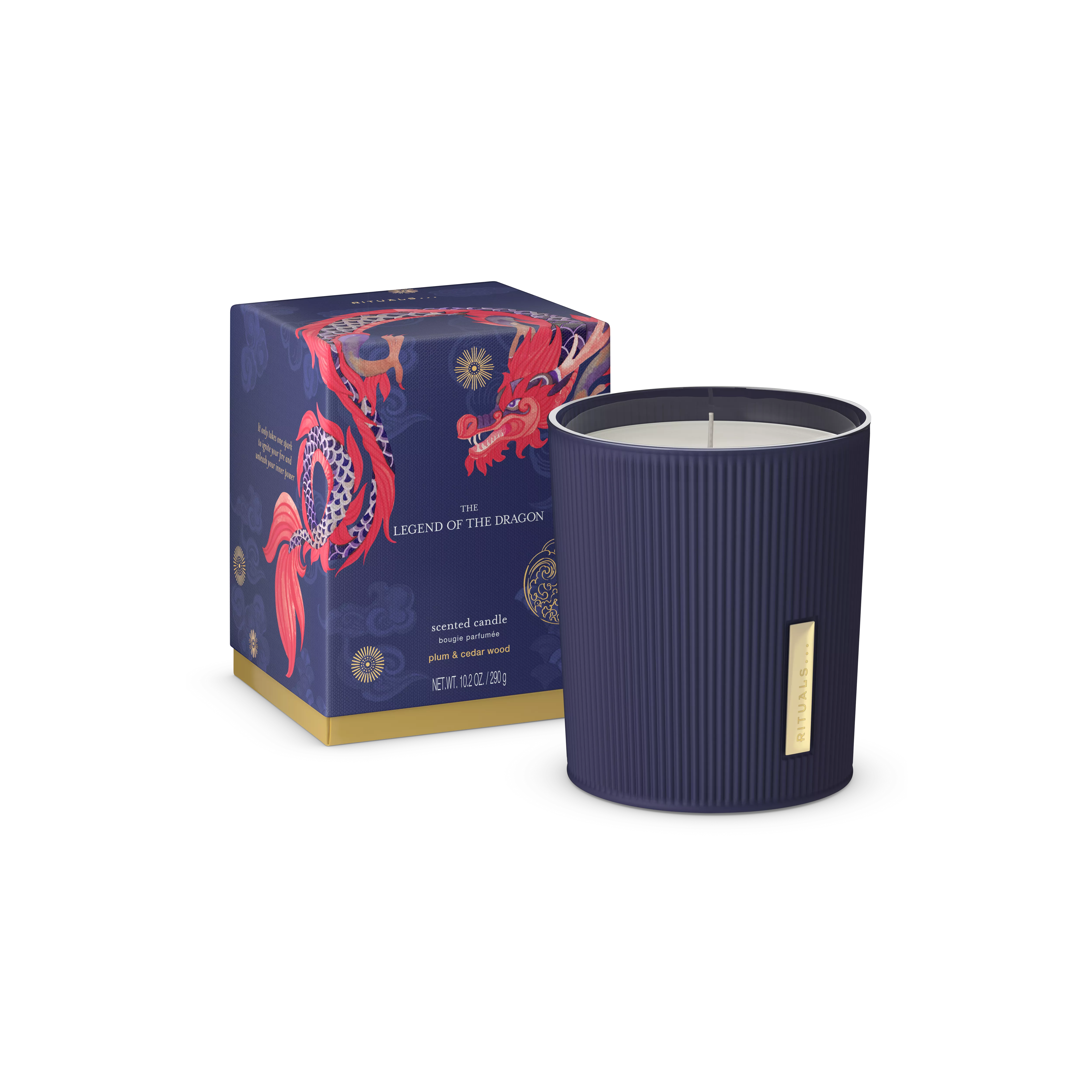 Vela perfumada con la leyenda del dragón