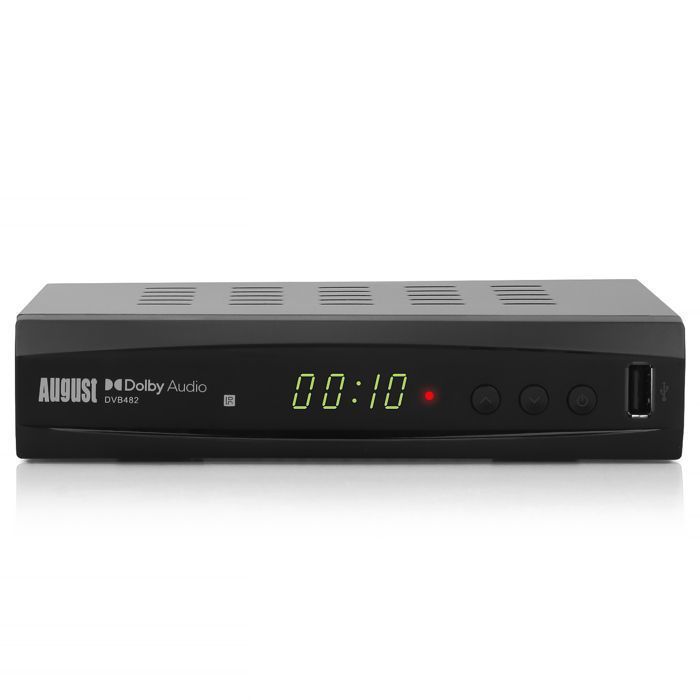 Decodificador y grabador de televisión digital terrestre (TDT) HD - Sintonizador dual - Full HD 1080p - Reproductor multimedia August - DVB482 -