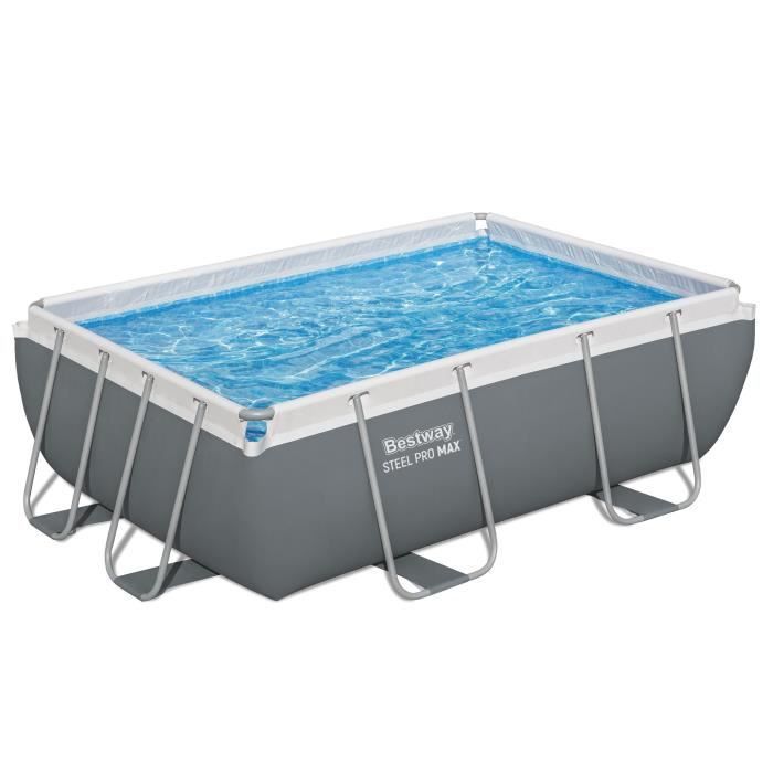 Kit piscina tubolare fuori terra BESTWAY - Steel Pro MAX™ - 282 x 196 x 84 cm - Rettangolare (filtro a cartuccia, 1 cartuccia)