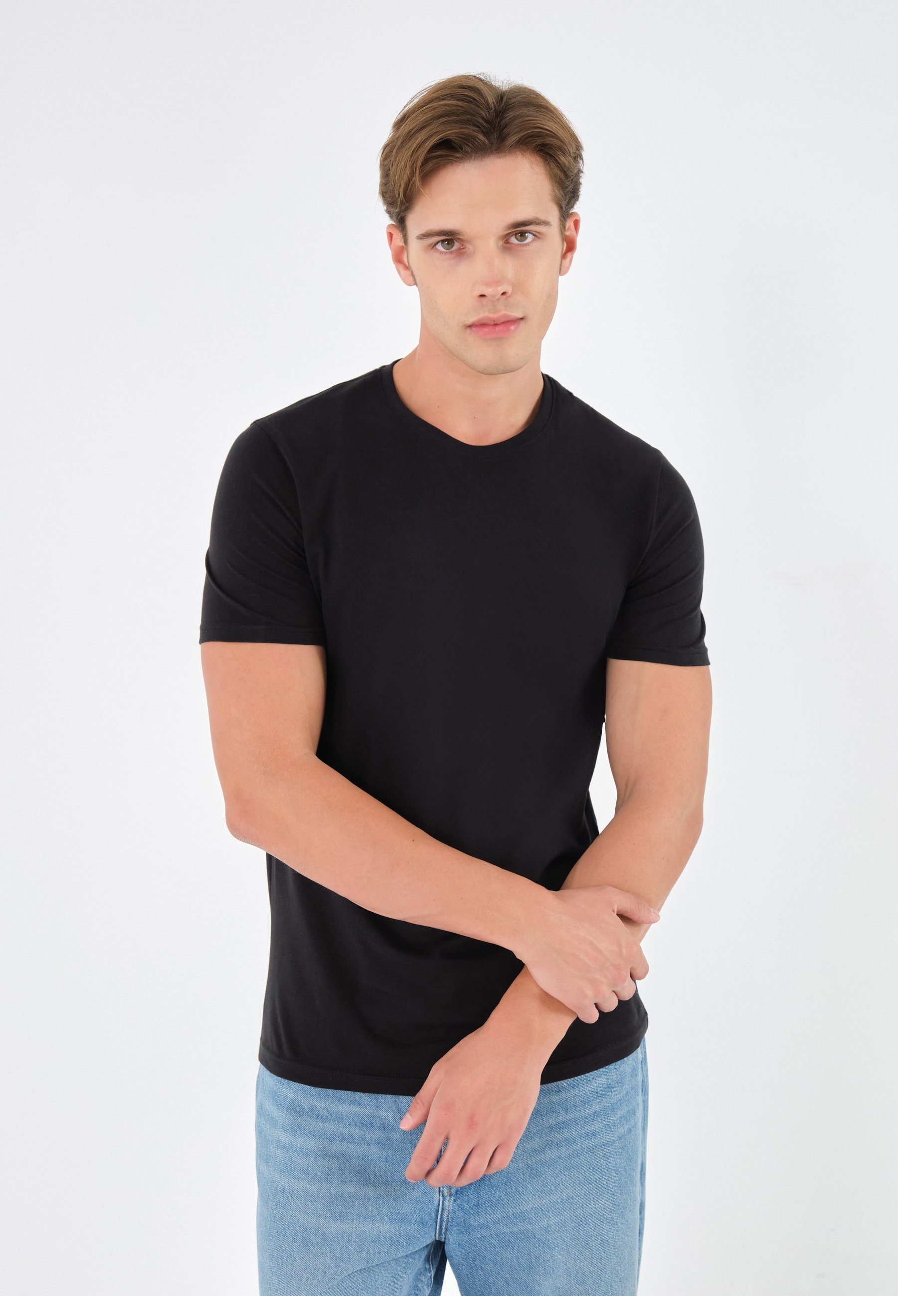 Pier One 3-pack - Basic T-shirt - zwart