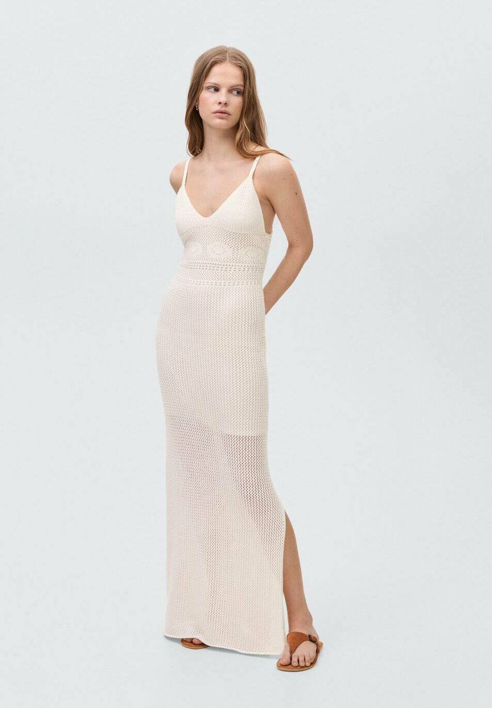 Robe longue Mango Kids GALDANA - blanc cassé