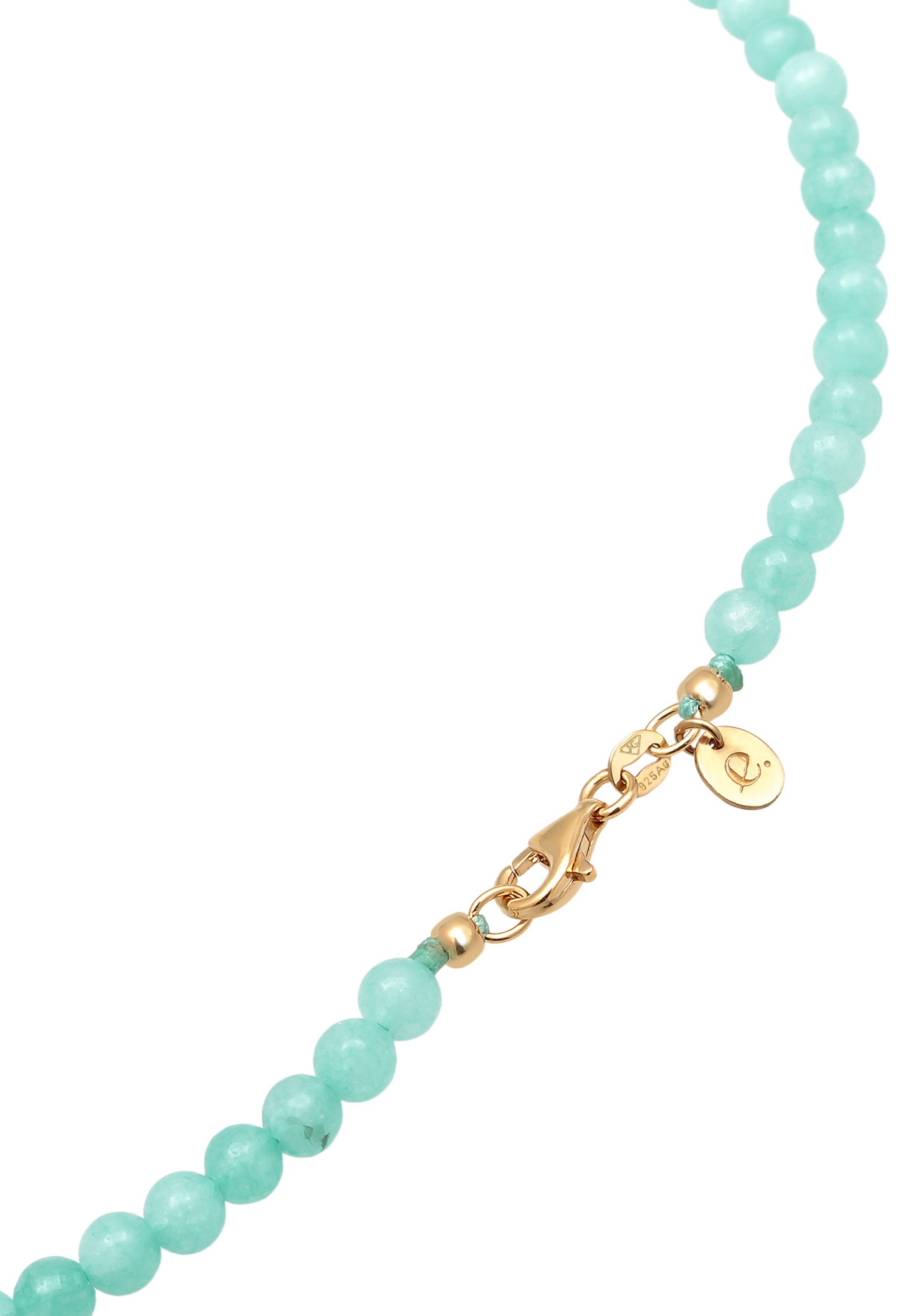 Elli PREMIUM Elli PREMIUM Collier Femmes Perles tendance avec Amazonite perles en argent sterling 925 plaqué or