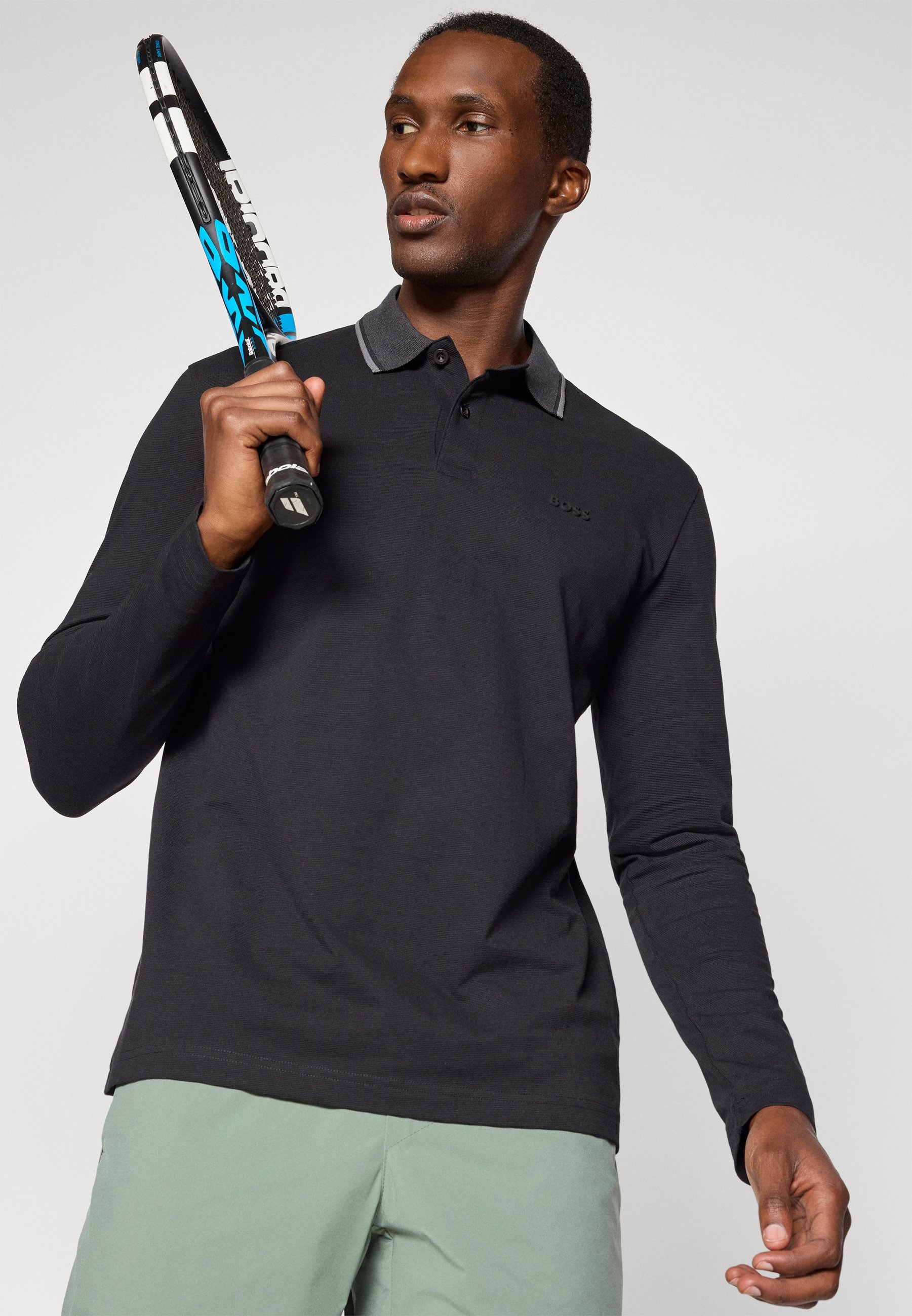 BOSS PLISY - Polo shirt - black