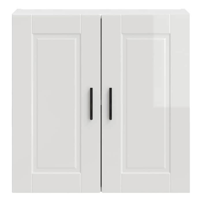 vidaXL Armoire murale de cuisine Porto blanc brillant bois ingénierie 854059