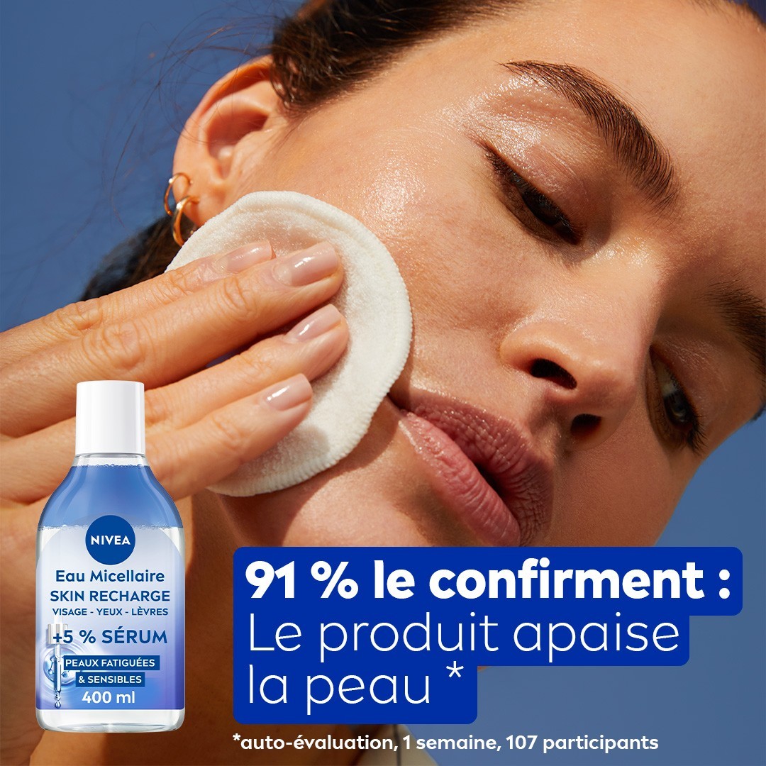 NIVEA Eau Micellaire démaquillante infusée au Sérum Panthenol