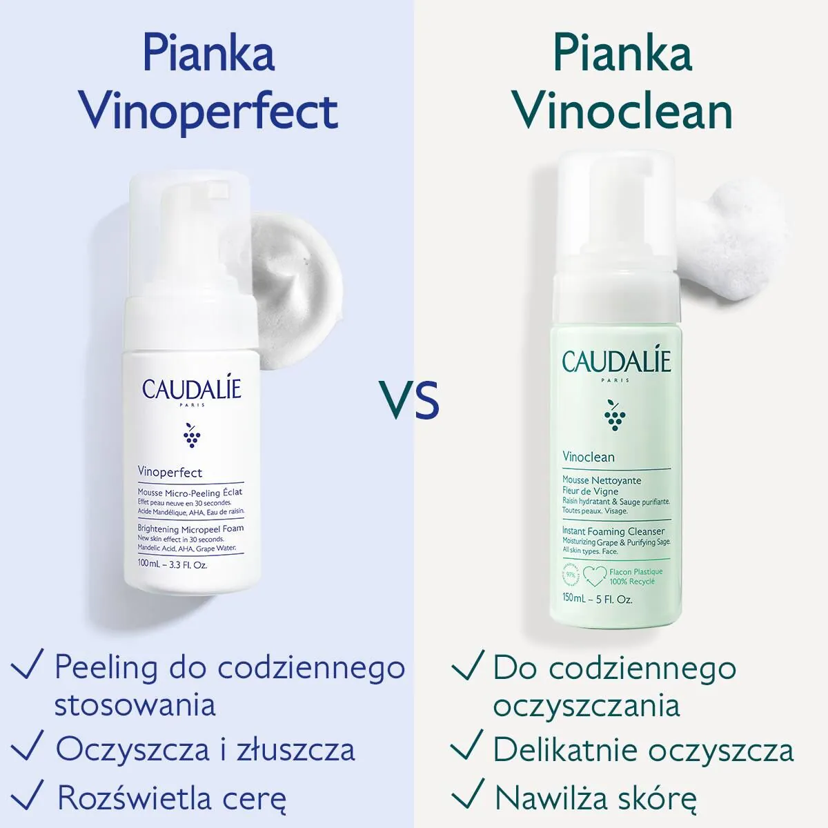 Caudalie Vinoperfect Rozjaśniająca pianka mikropeelingująca