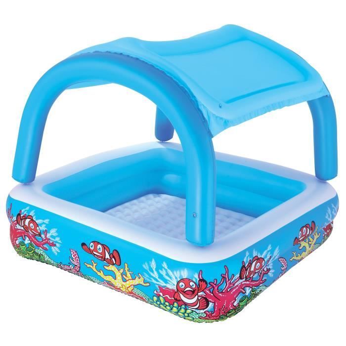 BESTWAY Square Inflatable Pool 147 x 147 cm + Sunshade