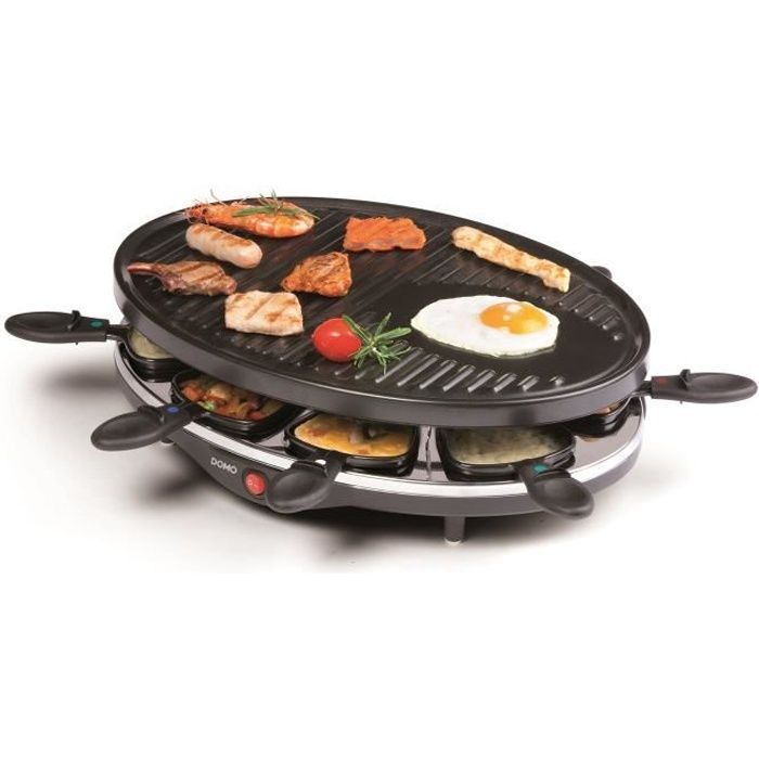 Parrilla para raclette DOMO - DO9038G - Para hasta 8 personas - Revestimiento antiadherente