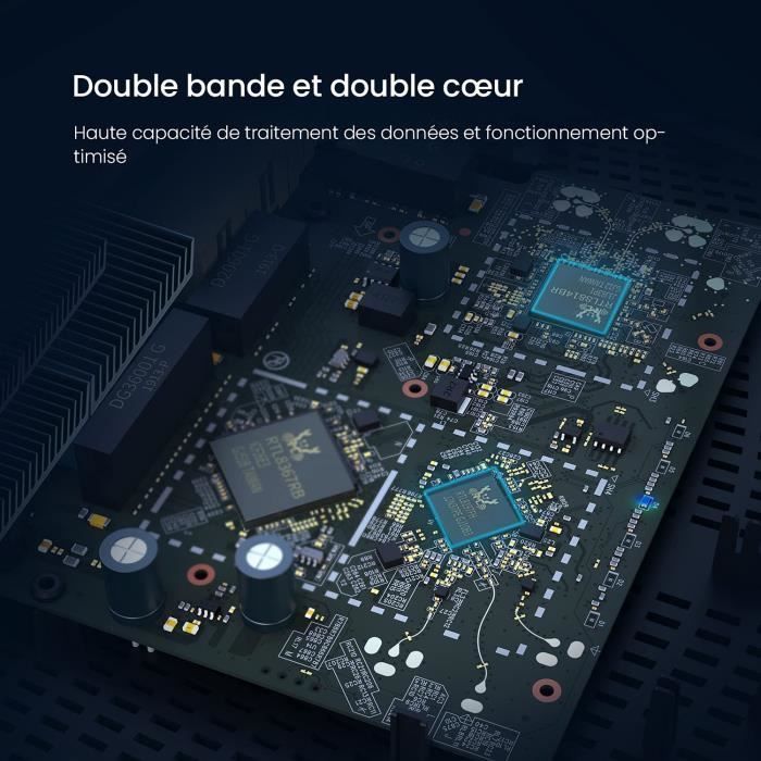 TENDA Routeur WiFi AC2100 dual band, Ports Gigabit, Configuration facile, USB 2.0, MU-MIMO, IPv6, idéal pour jeux, streaming. AC19