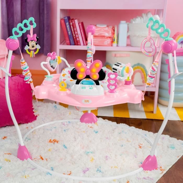 DISNEY BABY - MINNIE - Multi-toy baby activity center, convertible bouncy seat, 360° swivel, baby gift