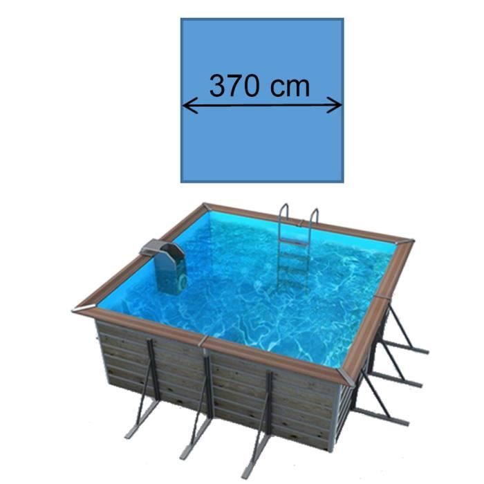 Piscina rectangular de madera WATERCLIP - Aegina - 3,70 x 3,70 x 1,47 m - Filtro de arena - Elevada