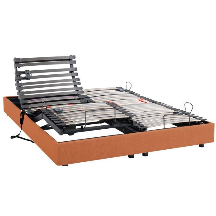 Elektrisch bed met 5 slaapstanden 2x70x190 cm Horizon Sienna Earth - Terracotta Rood - 5 jaar garantie - Someo