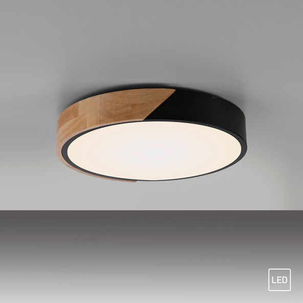 Lampă de tavan LED BILA, Ø 32 cm, neagră