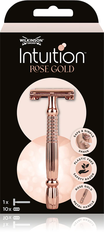 Aparelho de barbear Wilkinson Sword Intuition Rose Gold + 10 lâminas de reposição.