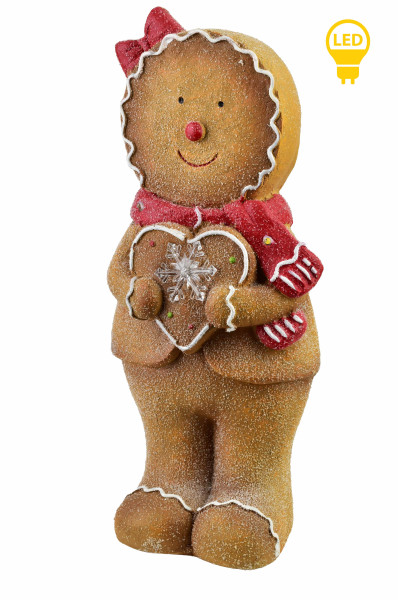 SANTA LILA Figura LED 19,5x13,5x43,5cm Ciastek