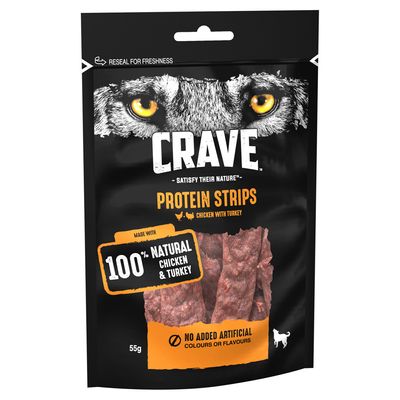 Bandes protéinées CRAVE au poulet et à la dinde