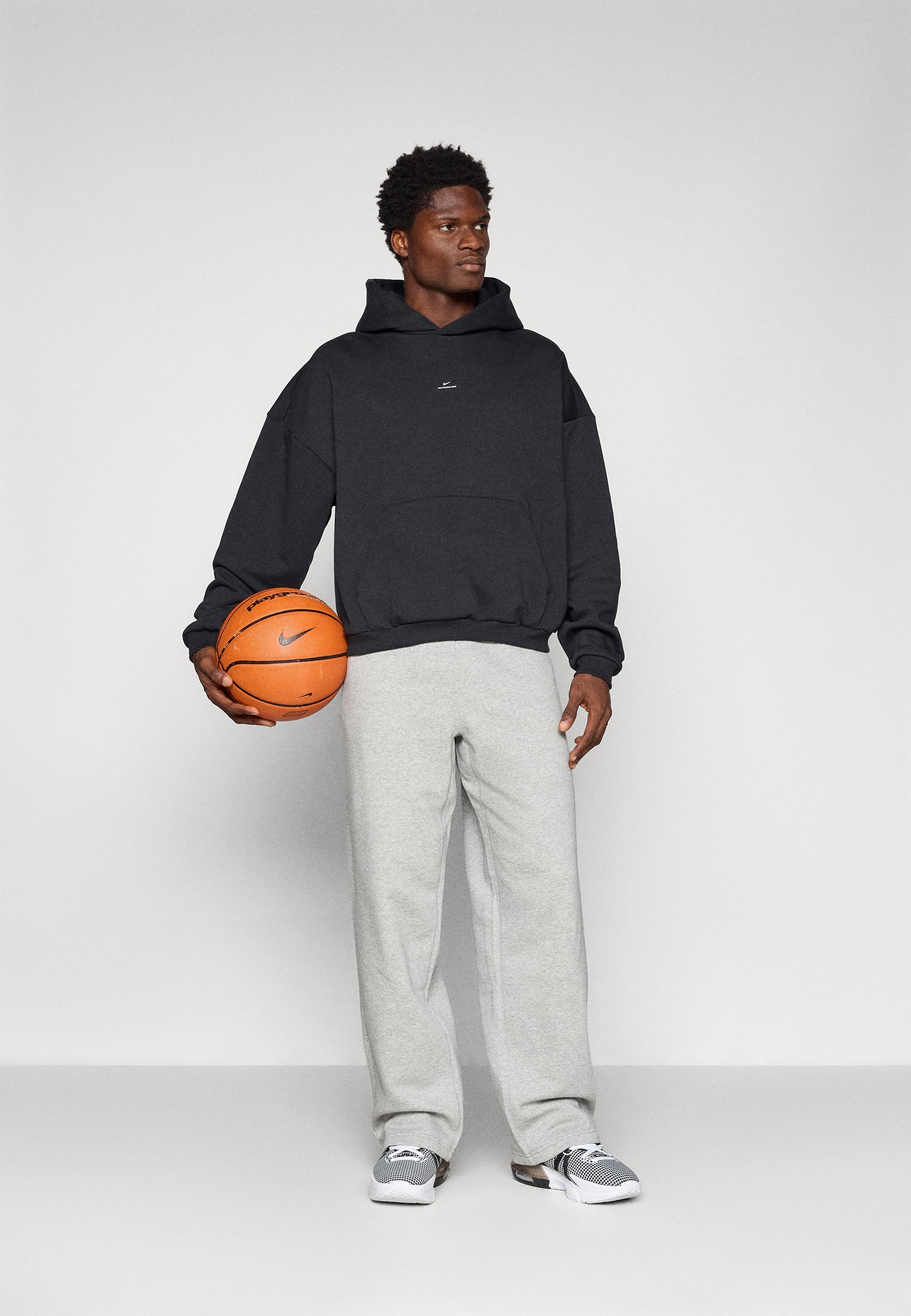 Nike Performance OPEN HEM PANT - Trainingsbroek - donkergrijs gemêleerd/zwart