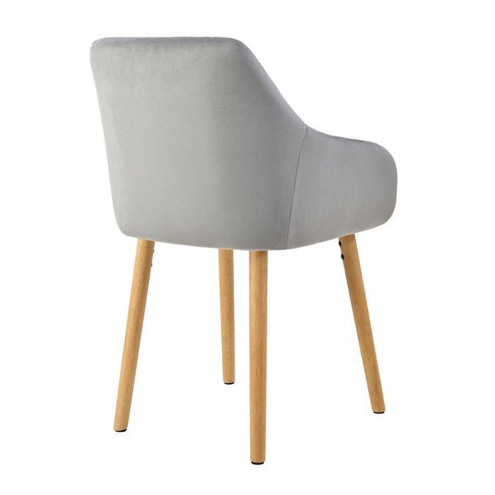Goeurvant Minimalist Chairs with Comfortable Backrest, Ergonomic Armrests and Solid Wooden Legs - Set of 2 - Light Grey