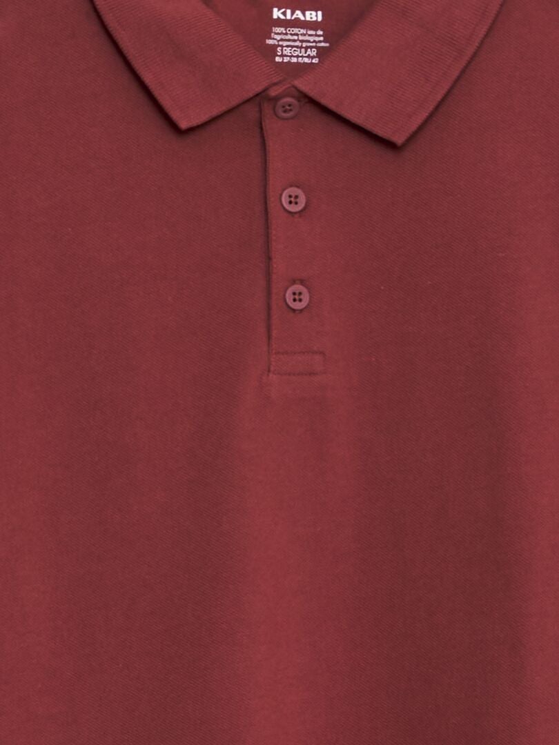 Polo piqué de algodão - VERMELHO