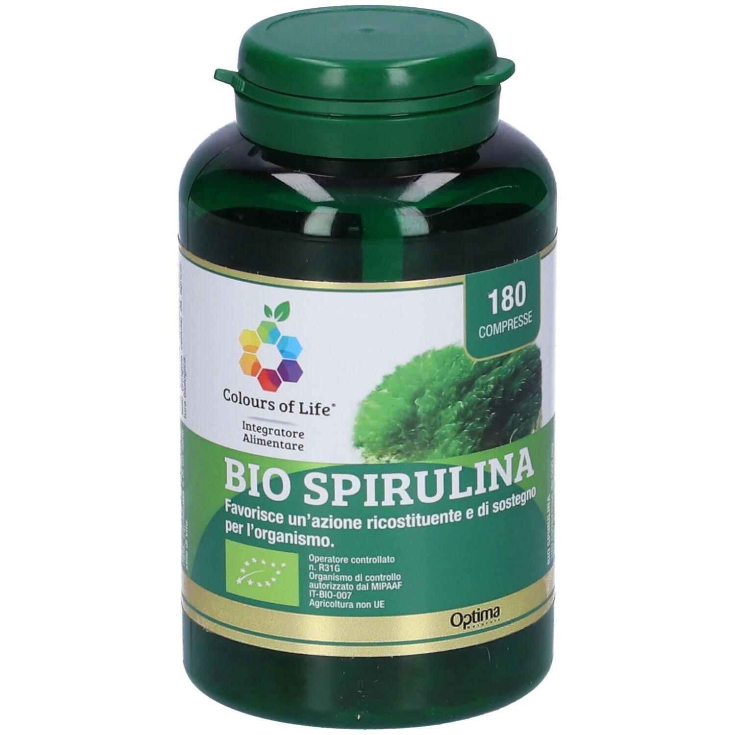 OPTIMA Bio Spirulina 180Cpr Kleurstoffen