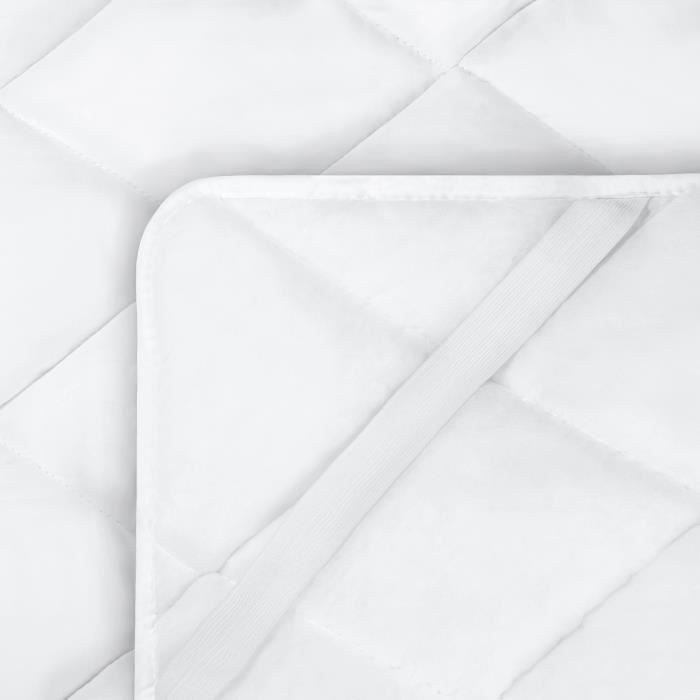 Cubrecolchón de 180x200 cm - Relleno de microfibra - Suave y mullido - Lavable a máquina