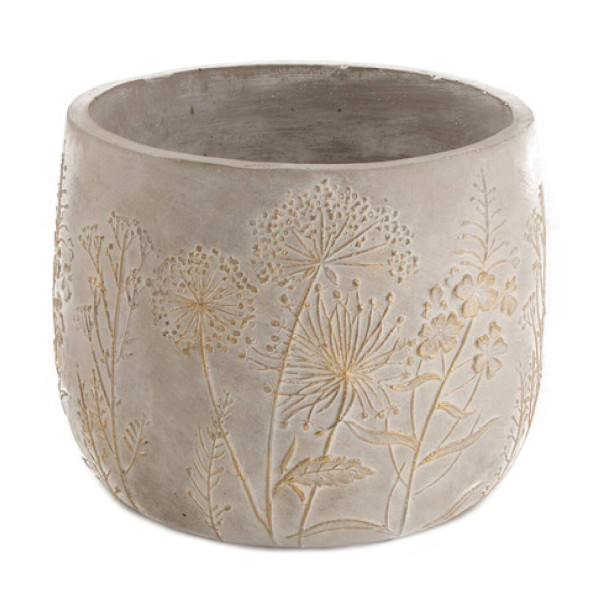 Doniczka Cementowa 18,5 cm Złoty Botaniczny Wzór