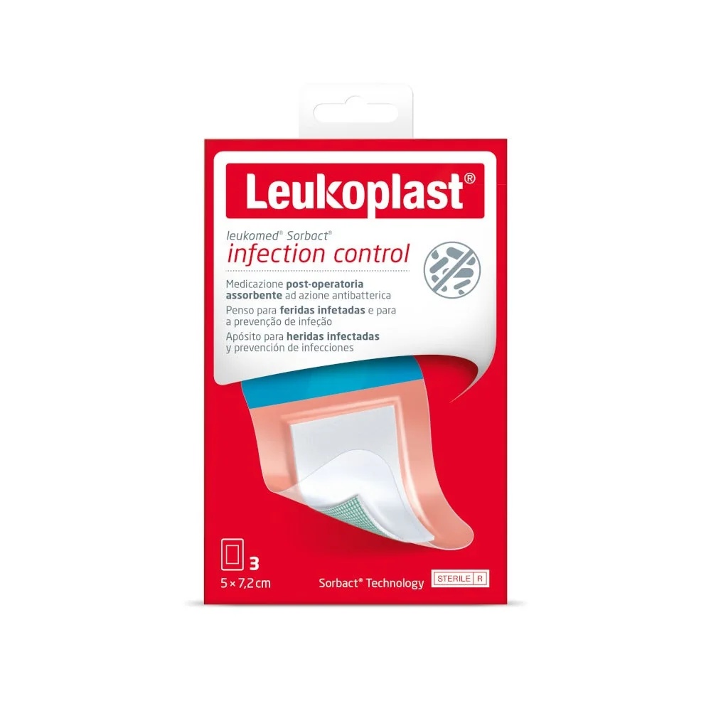 LEUCOMED Parches de absorción bacteriana Leukomed Sorbact de 5x7,2 cm