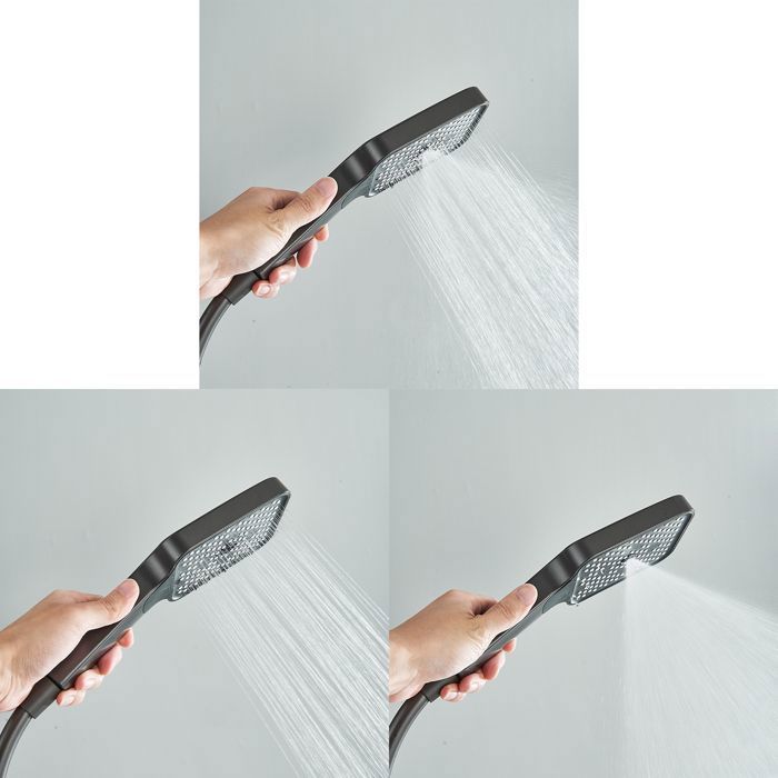 Columna de ducha LED, conjunto de ducha de acero inoxidable con cabezal de ducha gris de 4 funciones.