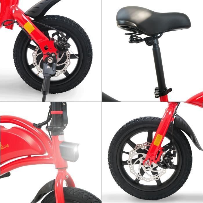 Bicicletta elettrica senza pedali - URBANGLIDE - BIKE 140 ROSSA - 36V - 350W - pneumatici da 14