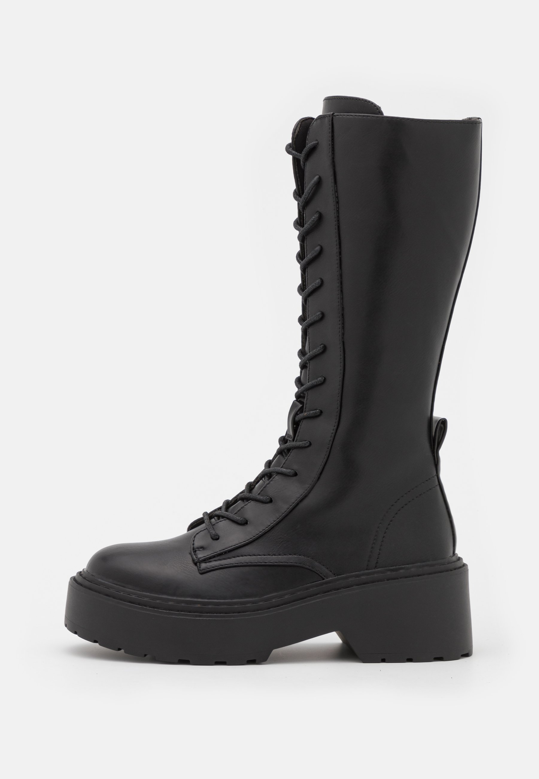 ONLY SHOES ONLBOSSI HOGE SCHACHT VETERLAARZEN - Veterschoenen - zwart