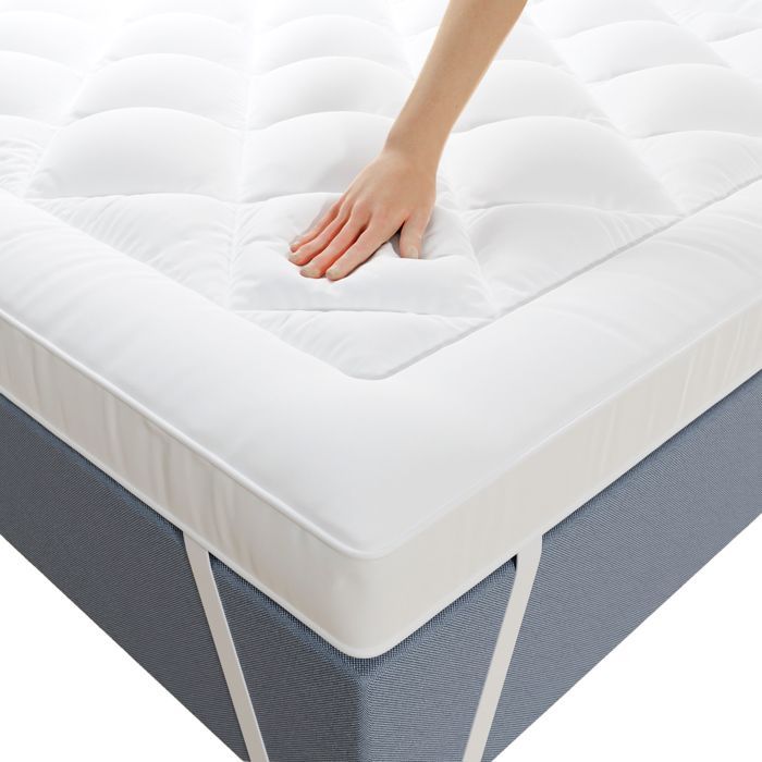 Cubrecolchón CASABEL Comfort de 160 x 200 cm, microfibra transpirable, antideslizante con bandas elásticas - Relleno de 800 g