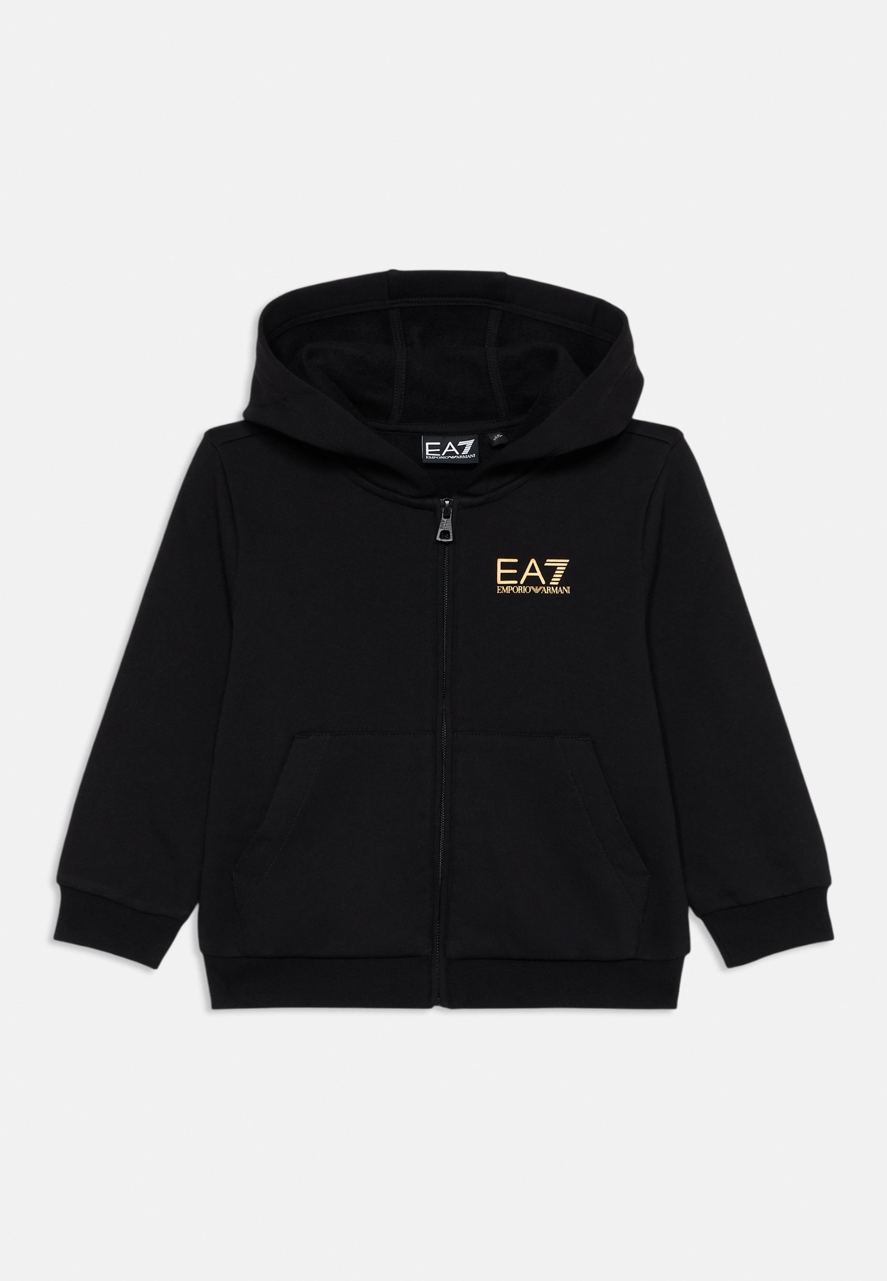 EA7 Emporio Armani UNISEX - Sweatshirt met rits - zwart/goudkleurig