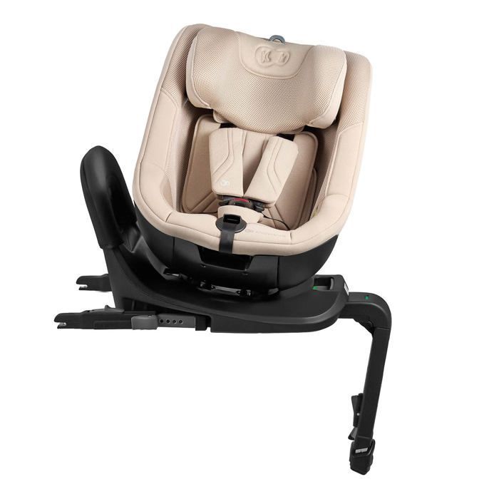 Seggiolino auto Kinderkraft I-GUARD PRO i-Size 61-105 cm, rotazione a 360°, cinture di sicurezza a 5 punti, schienale regolabile, scocca AIR SHELL, beige