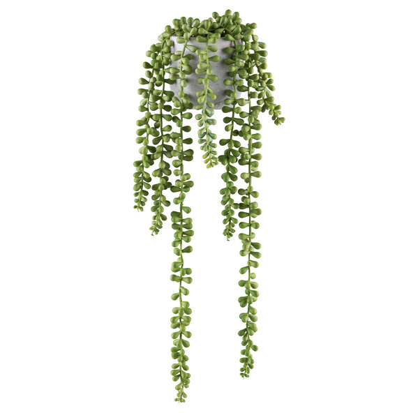 Plante artificiale de sedum suspendate în ghivece de ciment, 45 cm, set de 2