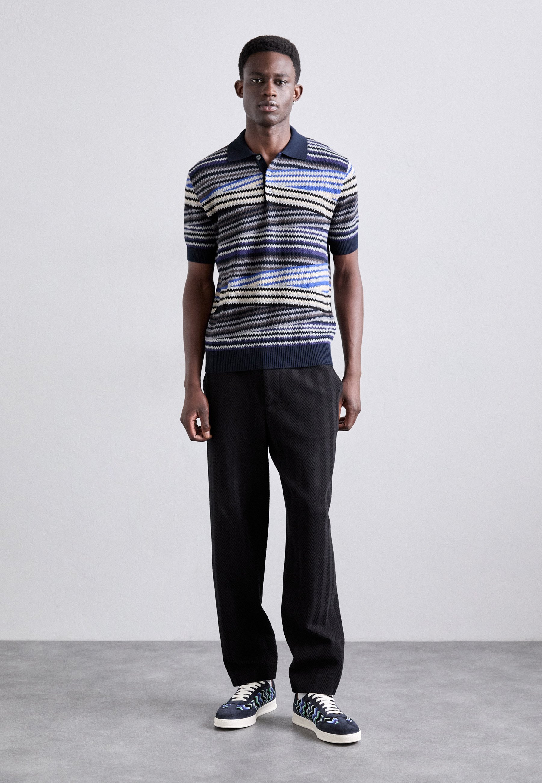 Polo Missoni à manches courtes - multicolore/bleu