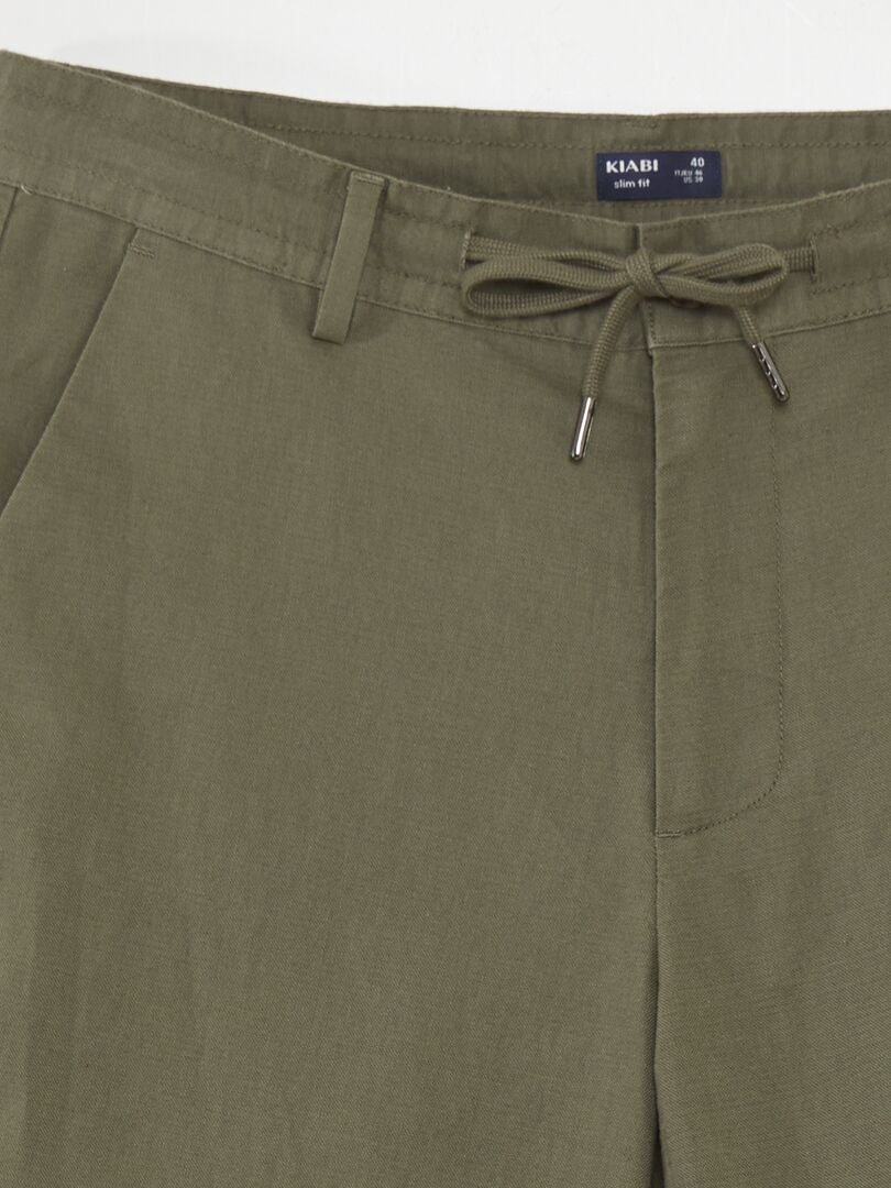 Calças chino de corte reto - VERDE