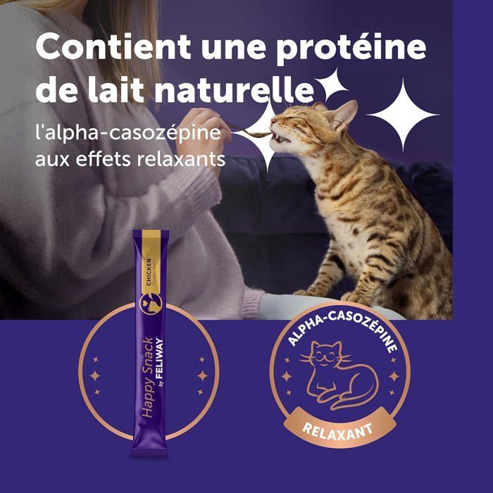 Kattensnoepjes - YUMI MAZAO - Happy Snack van FELIWAY - Kipsmaak - Verzachtend - 6 stuks