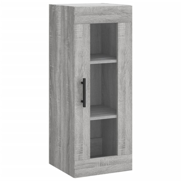 Szafka Szara Dąb Sonoma z Drzwiami Szklanymi 34.5x34x90 cm do Salonu