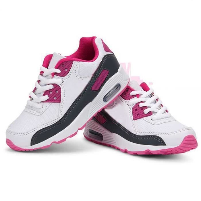 Zapatillas infantiles - MOBIGARLAN - Zapatillas deportivas nuevas - Blancas - Unisex - Con cordones - Sintéticas XH476