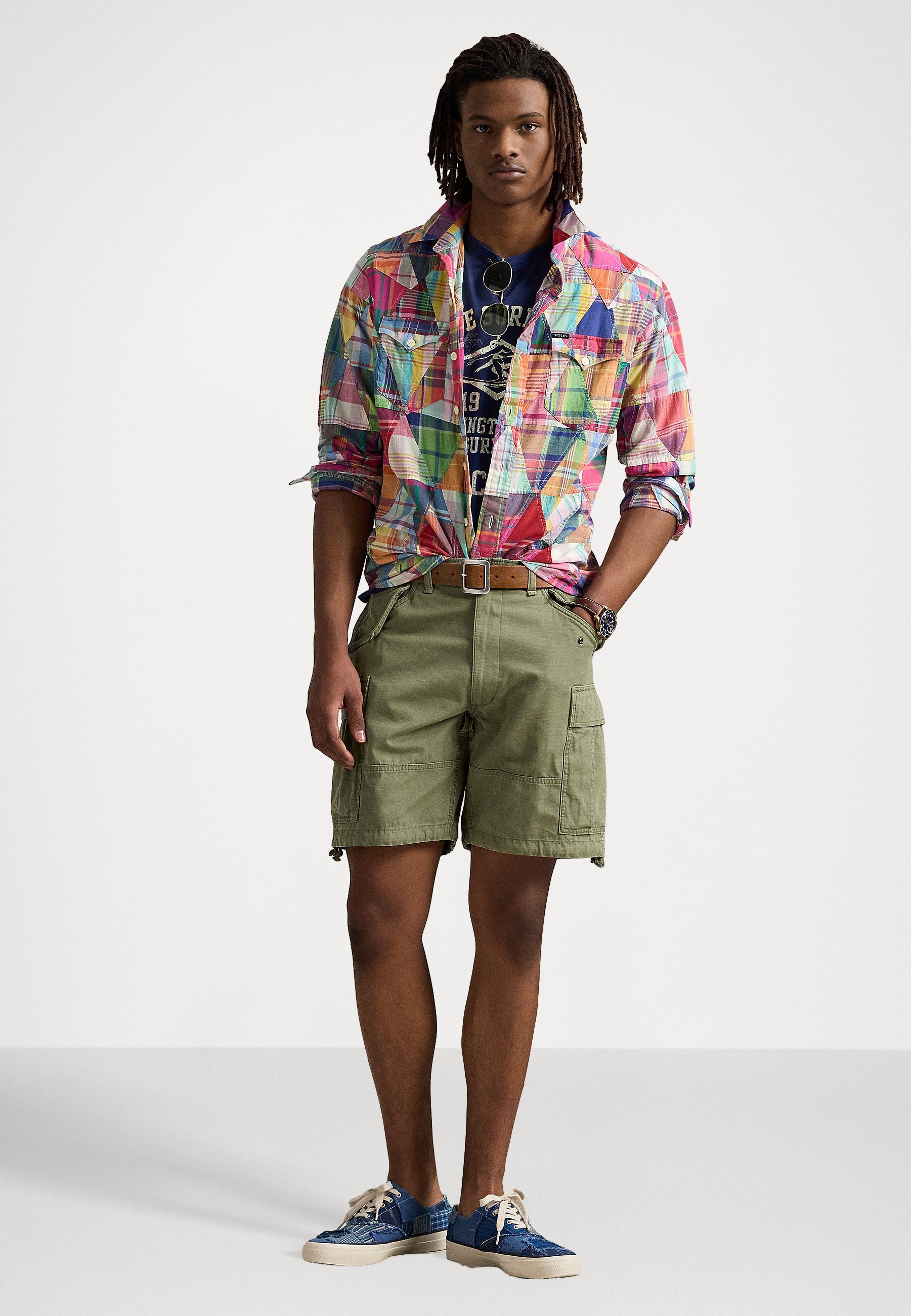 Polo Ralph Lauren PATCHWORK MADRAS LONG SLEEVE SPORT SHIRT - Camicia - multicolore