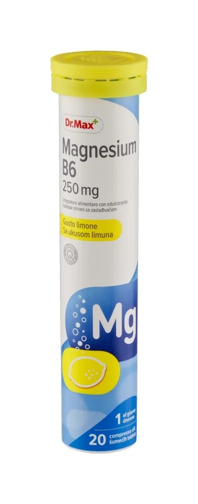 DR. MAX Dr. Max Μαγνήσιο B6 Δισκία Αποτελεσματικά, 20 δισκία μαγνησίου