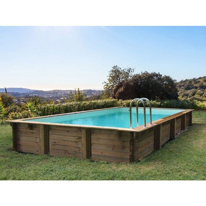 Kit de piscina rectangular de madera 