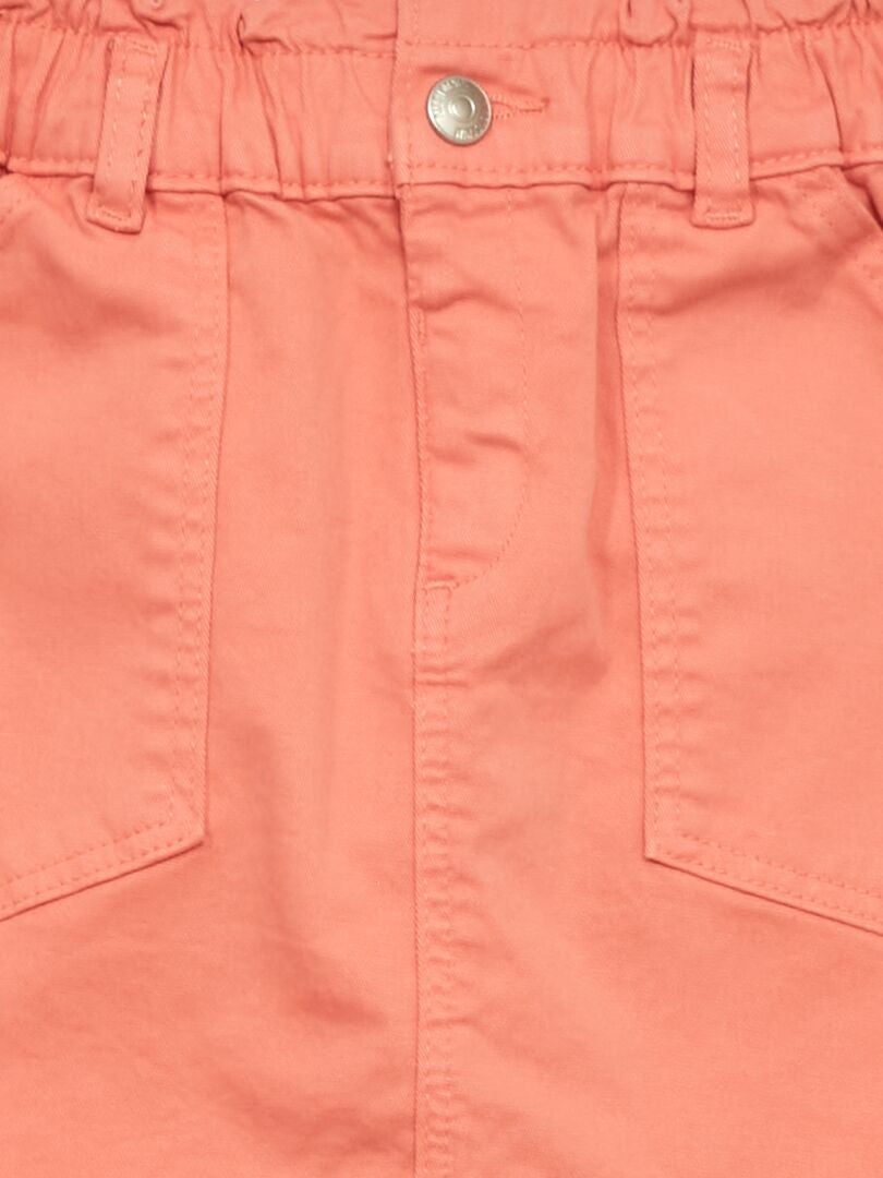 Paperbag denim rok - ORANJE