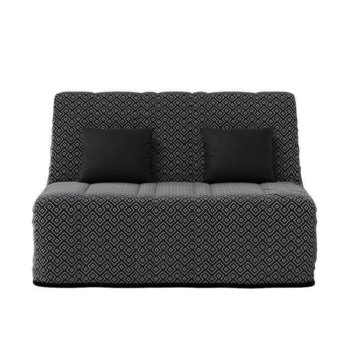 Banquette convertible GAIA  BZ , couchage 160x200, avec 2 coussins OFFERTS, Géometrik noir