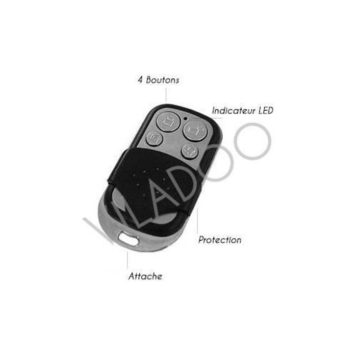 Lot de 4 télécommandes universelles 433.92 MHz pour garage et alarme - code fixe (ARTELYS)