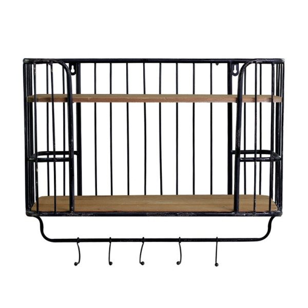 Półka ścienna druciana z haczykami wyższa 52 cm