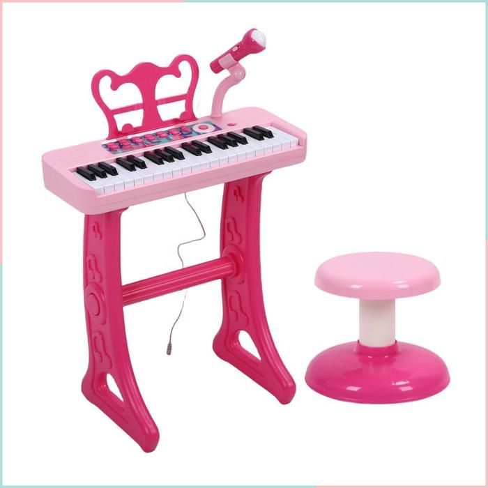 Tastiera giocattolo per bambini a 37 tasti, strumento musicale elettronico educativo con microfono.