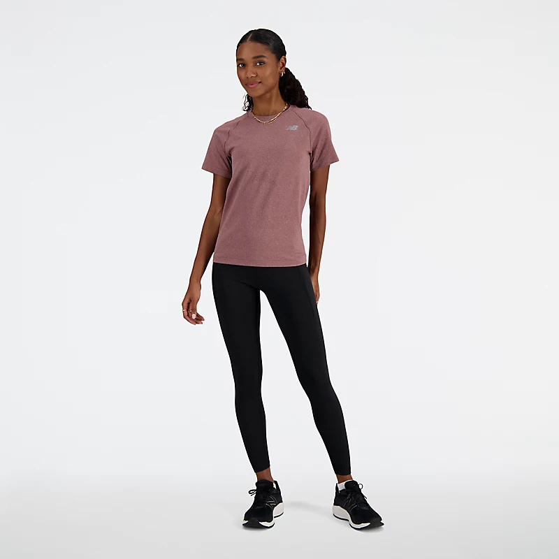 Női Slim Fit Kötött Póló - LICORICE HEATHER