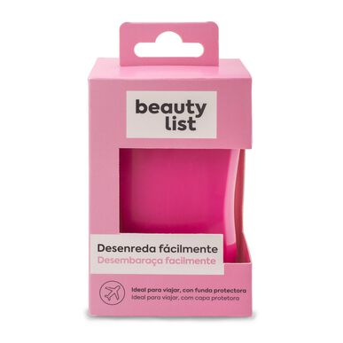 Beauty List Mini reisehårbørste rosa med deksel 1 enhet 1 enhet
