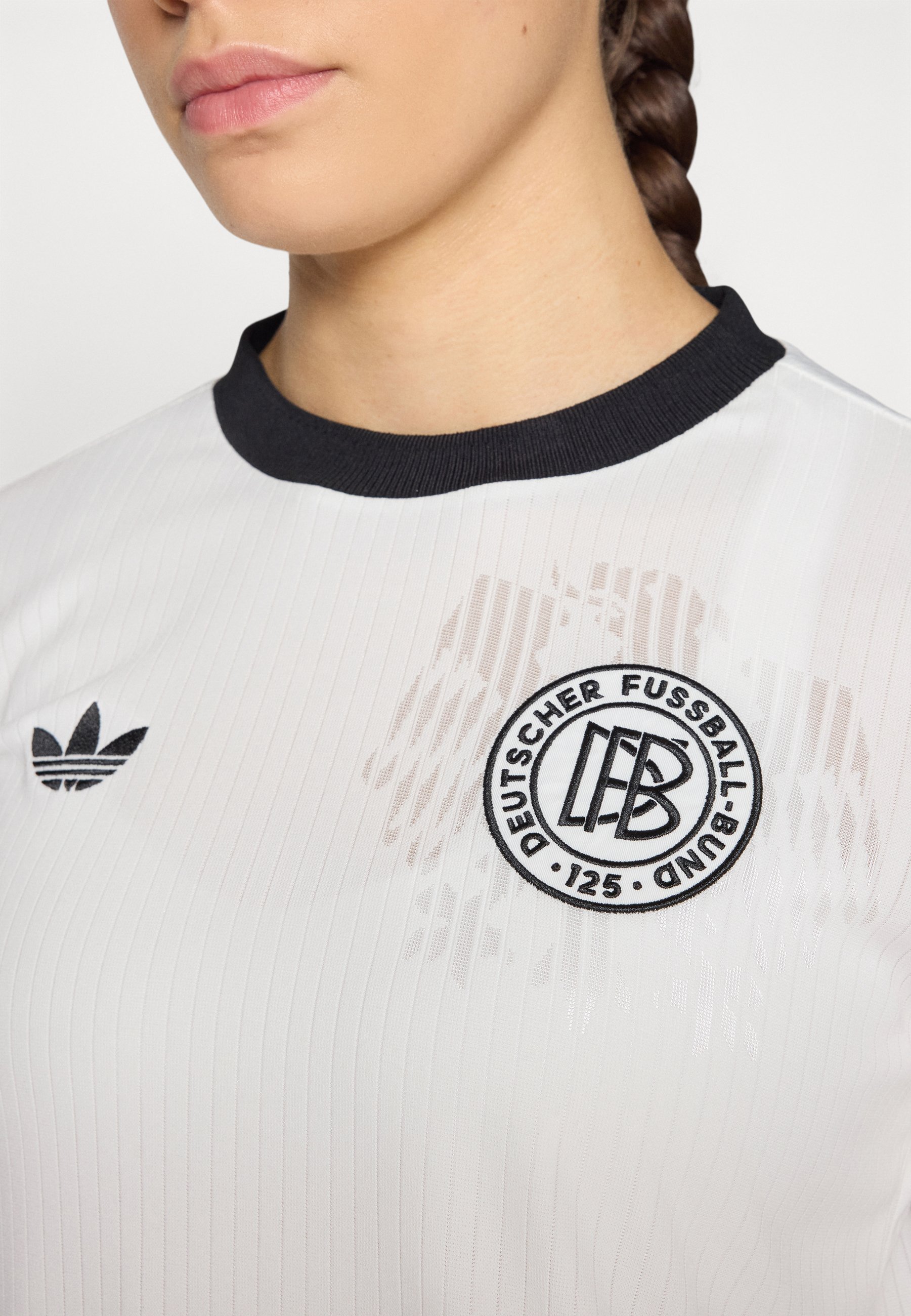 adidas Originals DEUTSCHLAND DFB 125 JAHRE JUBILÄUM - Langarmshirt - Wolkenweiß/Schwarz